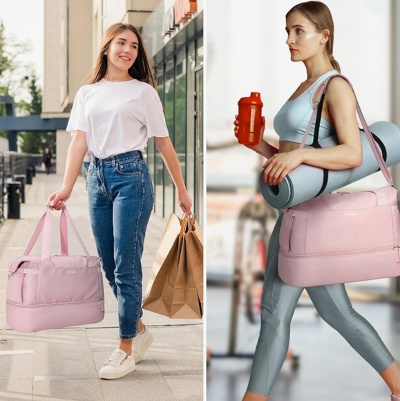 Pink Weekender/Gym/Travel Bag with 7 Compartments - Picture 7 of 7